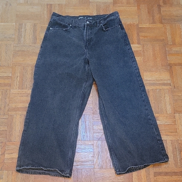 Old Navy Denim - Old Navy Extra High-Rise Black Wide-Leg Jeans SIZE 14 PETITE